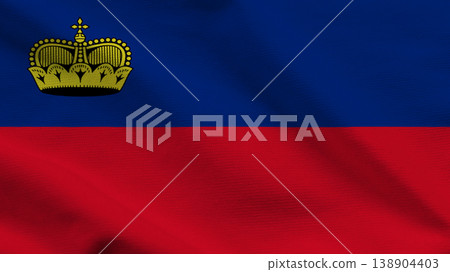 Liechtenstein flag symbolizing independence and sovereignty with distinctive colors and royal emblem Liechtenstein flag symbolizing independence and sovereignty with distinctive colors and royal emblem 138904403