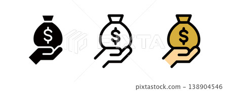 Salary and bonus icons, dollar-denominated savings Salary and bonus icons, dollar-denominated savings 138904546
