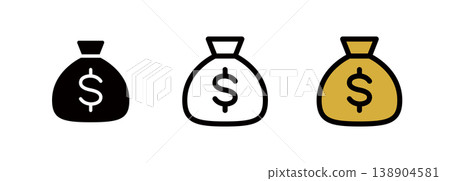 薪資和獎金圖標,以美元計價的儲蓄 薪資和獎金圖標,以美元計價的儲蓄 138904581