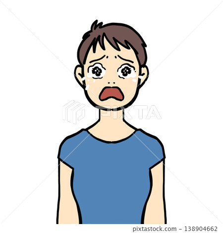 一個短髮女子失聲痛哭 一個短髮女子失聲痛哭 138904662