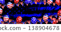 Independence Day. Abstract postcard with an American flag silhouette and balloons 138904678