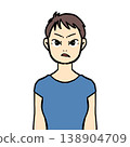 Annoying woman with short hair 138904709