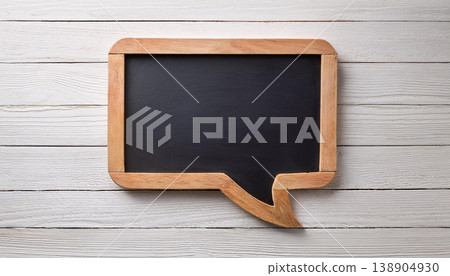 Rectangular Wooden Speech Bubble , Dialogue and Message Concept with Blank Space Rectangular Wooden Speech Bubble , Dialogue and Message Concept with Blank Space 138904930