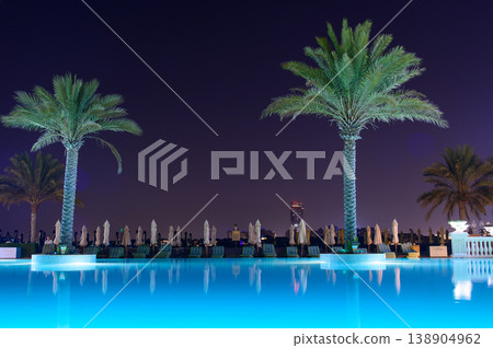 A very beautiful night view of Dubai in the Middle East UAE 138904962
