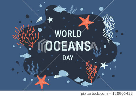 World oceans day illustration World oceans day illustration 138905432