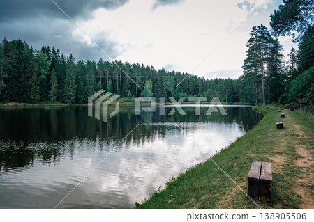Beautiful forest lake in Russia. 138905506