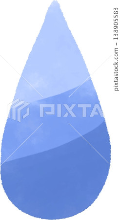 Hand-drawn watercolor-style raindrop icon, gradient type. Hand-drawn watercolor-style raindrop icon, gradient type. 138905583