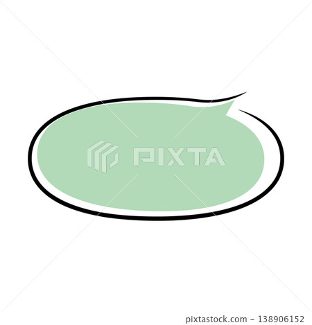 一個簡單的水平拉長的橢圓形對話框插圖（白色背景）。 138906152