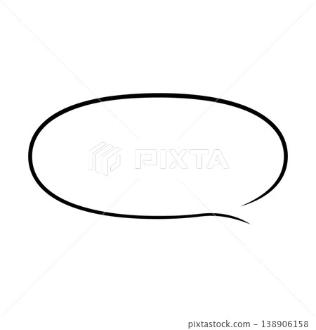 A simple, horizontally elongated oval speech bubble illustration (on a white background). A simple, horizontally elongated oval speech bubble illustration (on a white background). 138906158