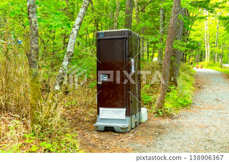 Public temporary toilets 138906367