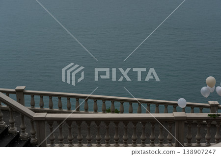 Black sea panoramic Georgia. Botanical garden sea view Georgia Black sea panoramic Georgia. Botanical garden sea view Georgia 138907247