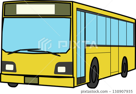 Simple public bus illustration for city buses 138907935