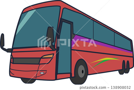 Highway buses and charter buses_Red Highway buses and charter buses_Red 138908032
