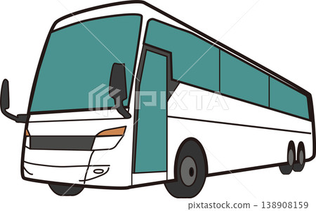 Illustration of a large white bus 138908159