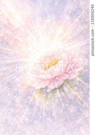 牡丹系列：水彩插畫，描繪了從放射狀花瓣中散發出的奇幻光芒。 138908240