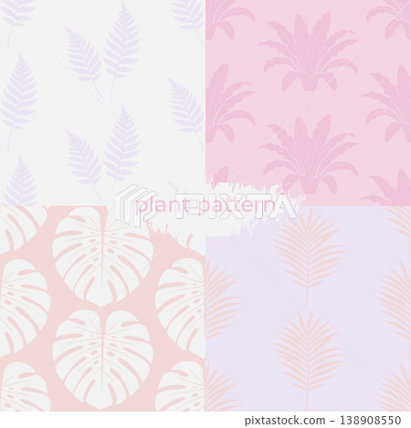 Set of tropical patterns in soft pastel tones. Set of tropical patterns in soft pastel tones. 138908550