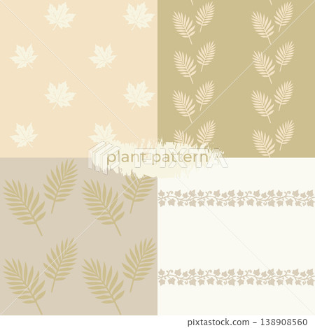 Scandinavian style seamless plant textures collection. Scandinavian style seamless plant textures collection. 138908560