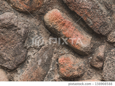 Large stones background old coarse cobblestones texture concrete surface brown solid structure rough, close-up Large stones background old coarse cobblestones texture concrete surface brown solid structure rough, close-up 138908588