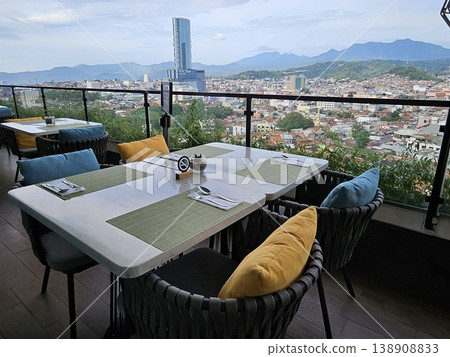 chair and table with mountain view chair and table with mountain view 138908833