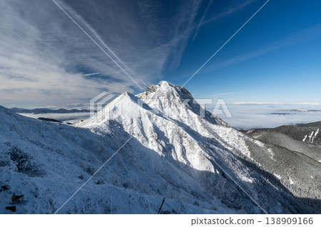 白雪皚皚的八嶽山脈，阿彌陀山 138909166