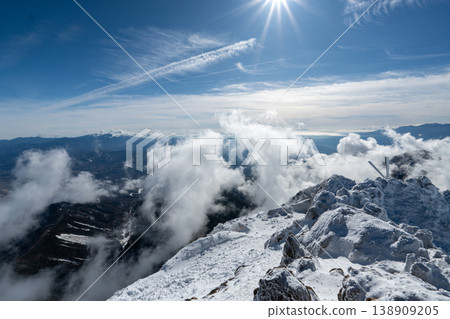 Snow-covered Yatsugatake Mountains, Akadake Snow-covered Yatsugatake Mountains, Akadake 138909205