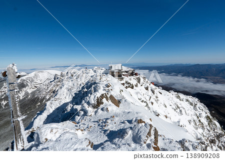 Snow-covered Yatsugatake Mountains, Akadake 138909208
