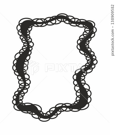 Squiggle line frame, hand drawn outline illustration Squiggle line frame, hand drawn outline illustration 138909582