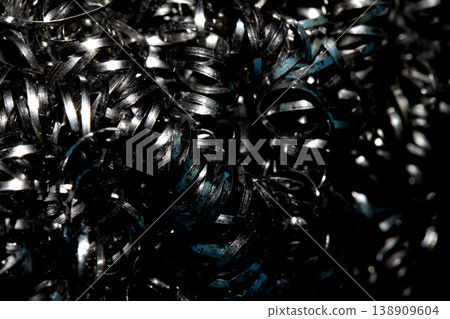 Close up of steel wool metal sponge springs wire Close up of steel wool metal sponge springs wire 138909604