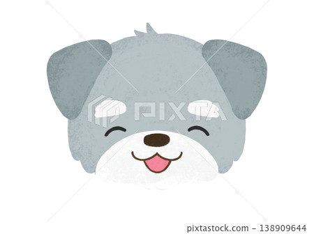 Cute Miniature Schnauzer with a smiling, open-mouthed expression (illustration) Cute Miniature Schnauzer with a smiling, open-mouthed expression (illustration) 138909644