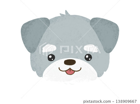 一隻可愛的迷你雪納瑞犬,眼睛水汪汪的,舌頭伸了出來——插圖 一隻可愛的迷你雪納瑞犬,眼睛水汪汪的,舌頭伸了出來——插圖 138909667