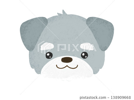 Cute Miniature Schnauzer with teary eyes and a smiling expression (illustration) Cute Miniature Schnauzer with teary eyes and a smiling expression (illustration) 138909668