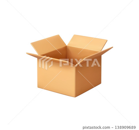 3d Open Cardboard Box 3d Open Cardboard Box 138909689
