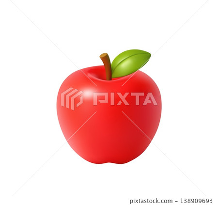 3d Vector Red Apple, Education, Back to school concept 3d Vector Red Apple, Education, Back to school concept 138909693