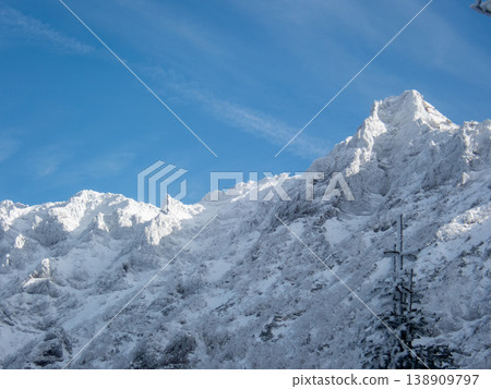 白雪皚皚的八嶽山脈，赤岳 138909797