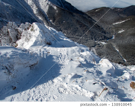 Snow-covered Yatsugatake Mountains, Akadake 138910045