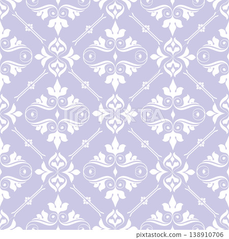 Damask seamless pattern repeating floral ornament featuring elegant Damask seamless pattern repeating floral ornament featuring elegant 138910706