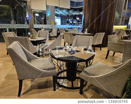 This cafe and restaurant interior with chair and table  138910745