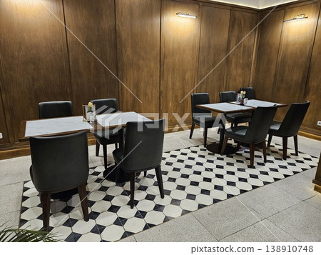This cafe and restaurant interior with chair and table  138910748