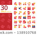 sale percent discount tag label, for advertising, promotion flat style icon set 138910768