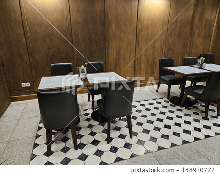 This cafe and restaurant interior with chair and table  138910772