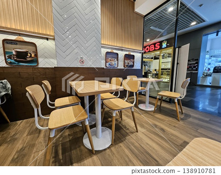 This cafe and restaurant interior with chair and table  138910781