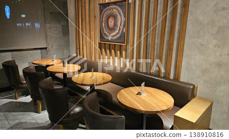 This cafe and restaurant interior with chair and table  138910816