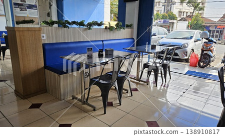 This cafe and restaurant interior with chair and table  138910817
