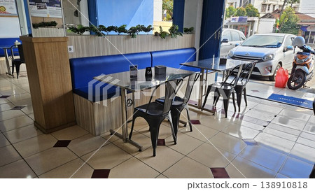 This cafe and restaurant interior with chair and table  138910818