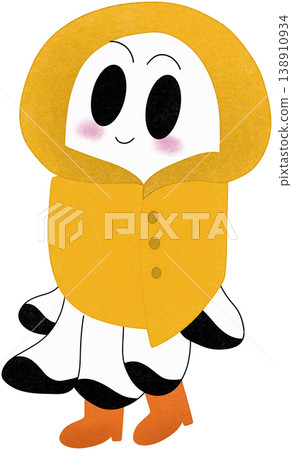 ghost wearing a yellow raincoat	 138910934