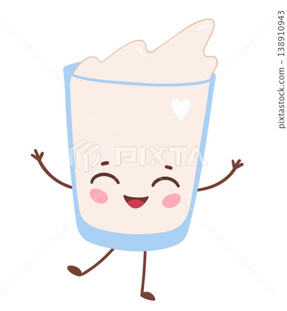 Cute Milk Glass Character Cute Milk Glass Character 138910943