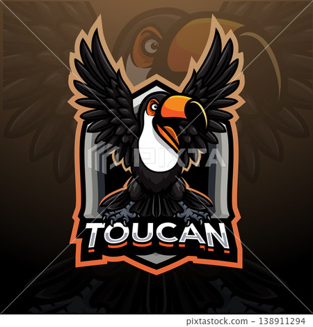 Toucan esport mascot logo design 138911294