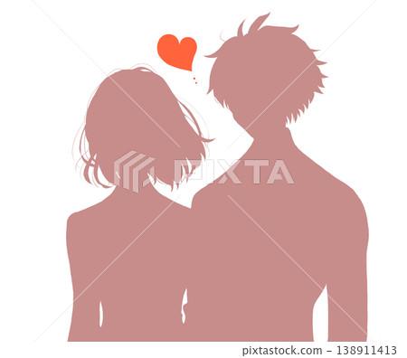 身穿西裝外套的男女學生;愛;輪廓 身穿西裝外套的男女學生;愛;輪廓 138911413