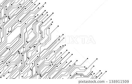 Abstract black circuit board technology connected lines electronics elements computer motherboard chip processor semiconductor digital on white background vector Abstract black circuit board technology connected lines electronics elements computer motherboard chip processor semiconductor digital on white background vector 138911509