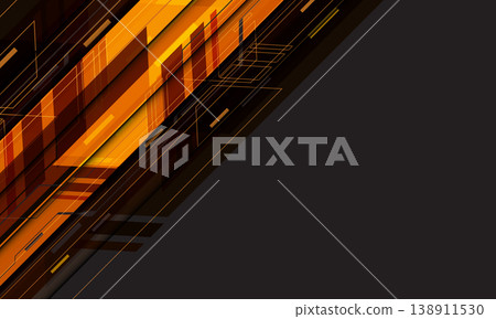 Abstract ornage geometric futurisitc technology on grey design modern background vector 138911530